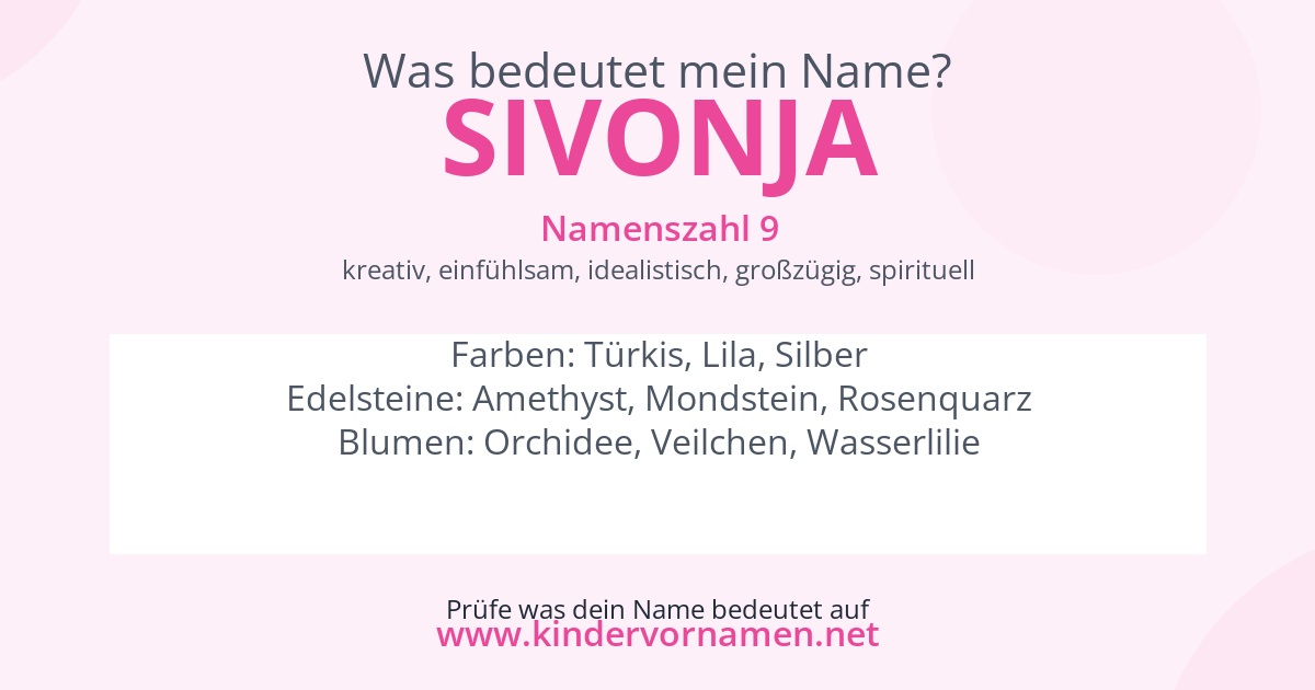 Was bedeutet der Name Sivonja?