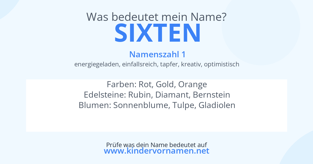 Was bedeutet der Name Sixten?