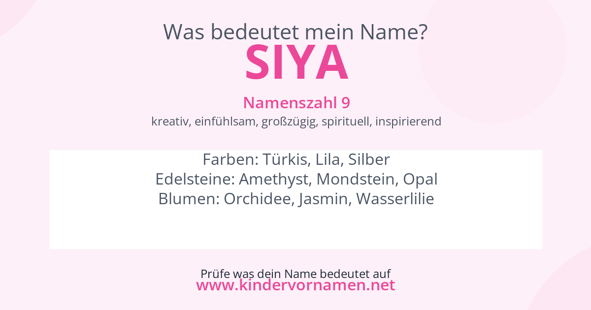 Was bedeutet der Name Siya?