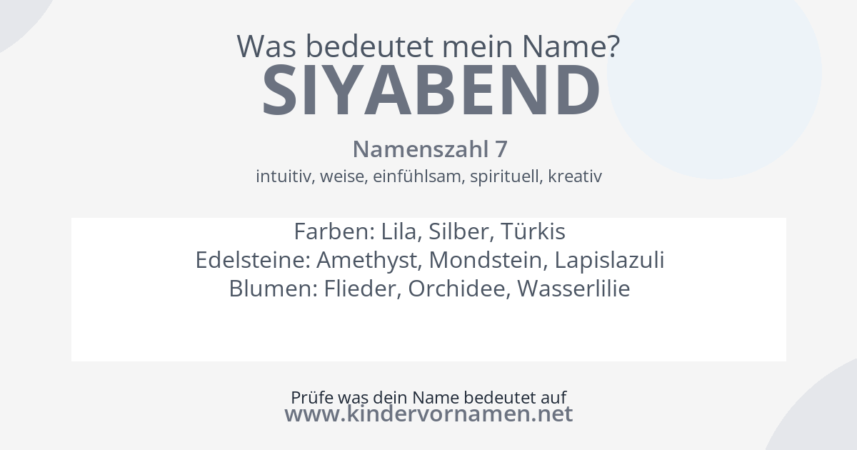 Was bedeutet der Name Siyabend?
