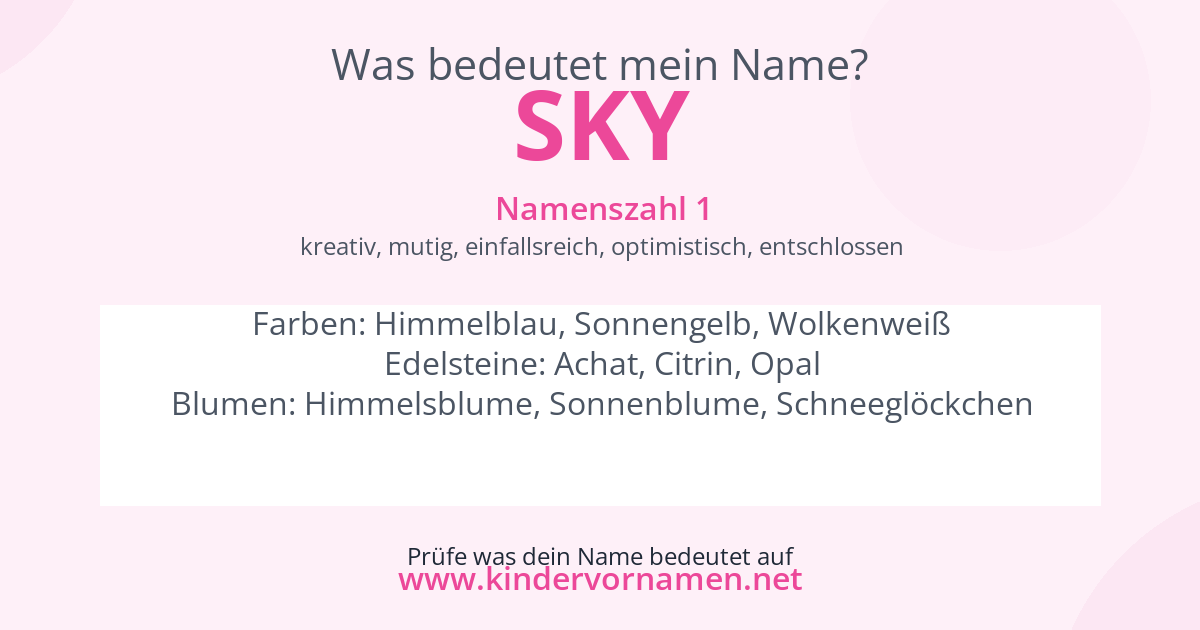 Was bedeutet der Name Sky?