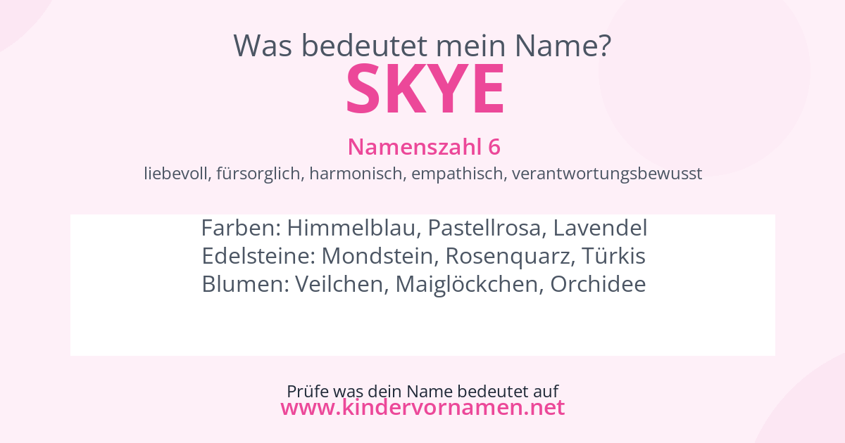 Was bedeutet der Name Skye?