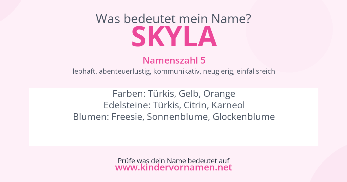 Was bedeutet der Name Skyla?