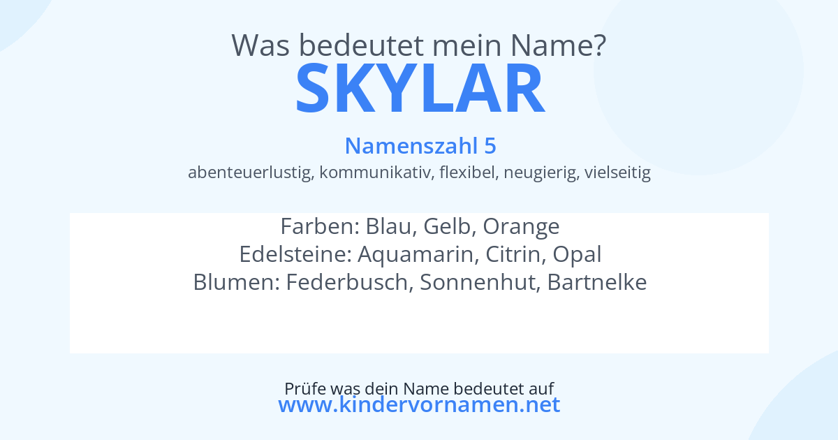 Was bedeutet der Name Skylar?