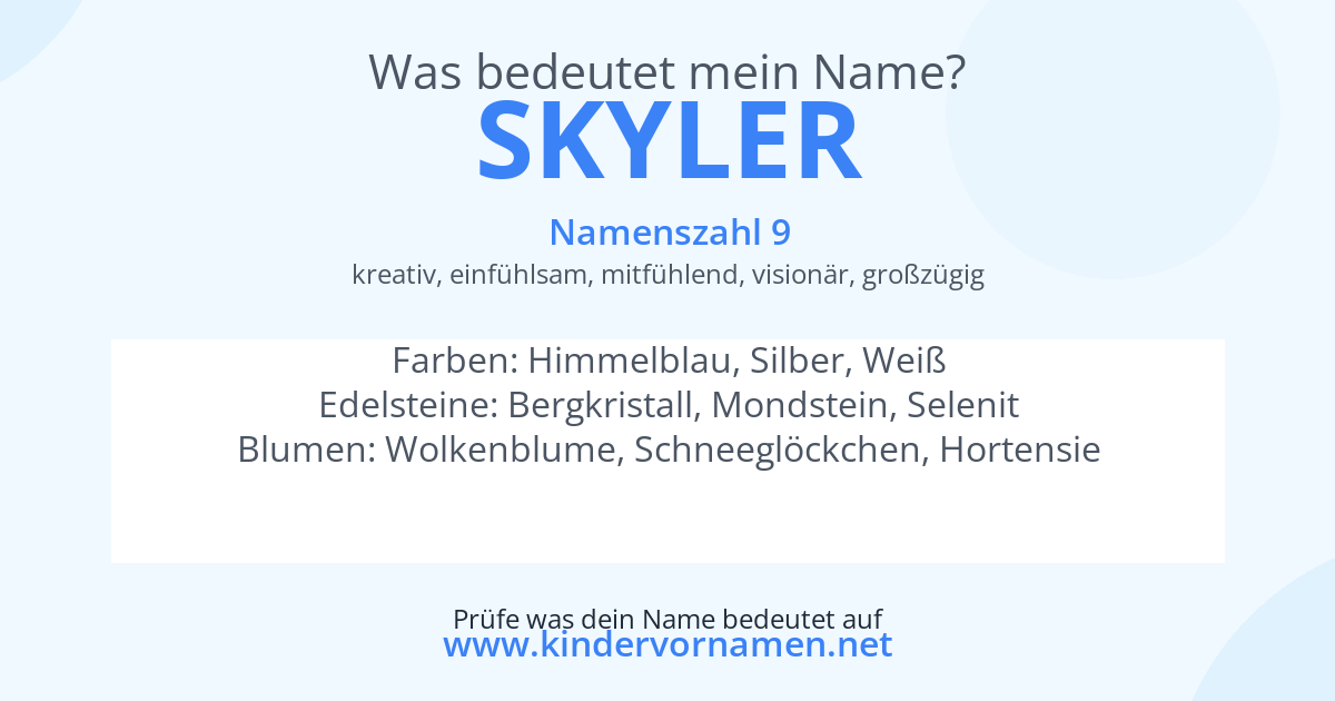 Was bedeutet der Name Skyler?