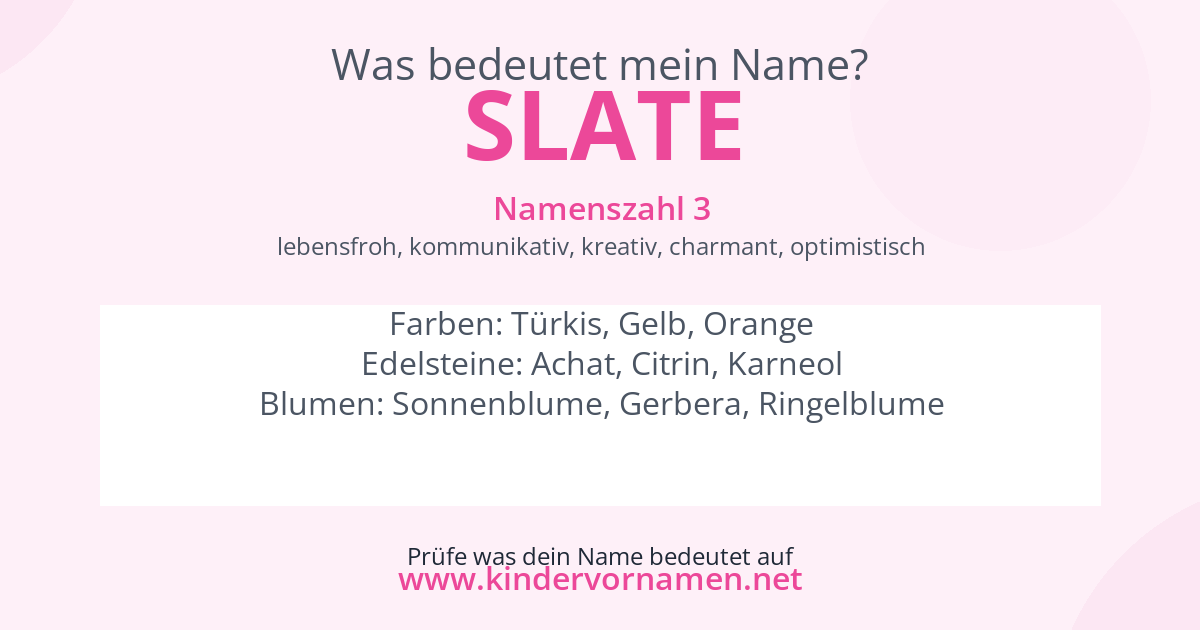 Was bedeutet der Name Slate?