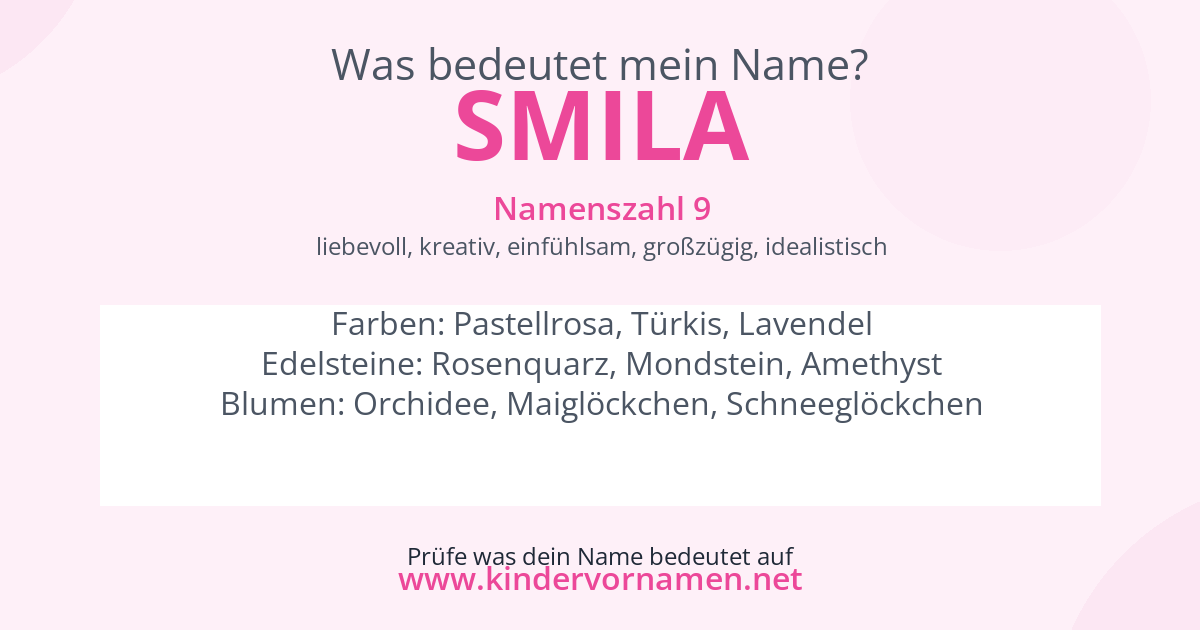 Was bedeutet der Name Smila?