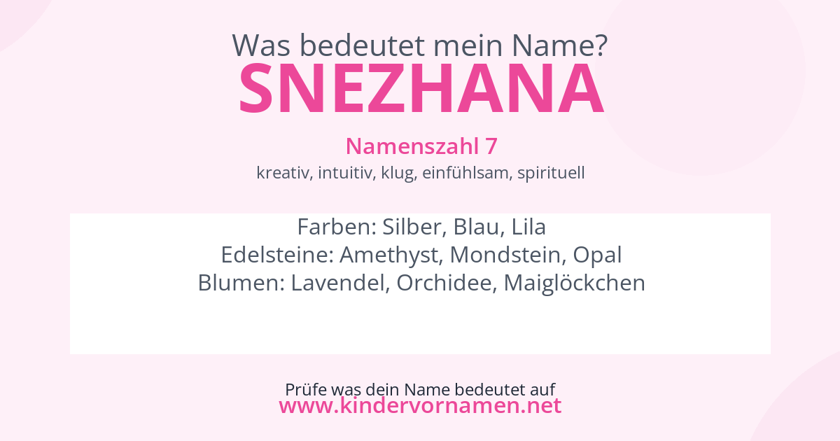Was bedeutet der Name Snezhana?