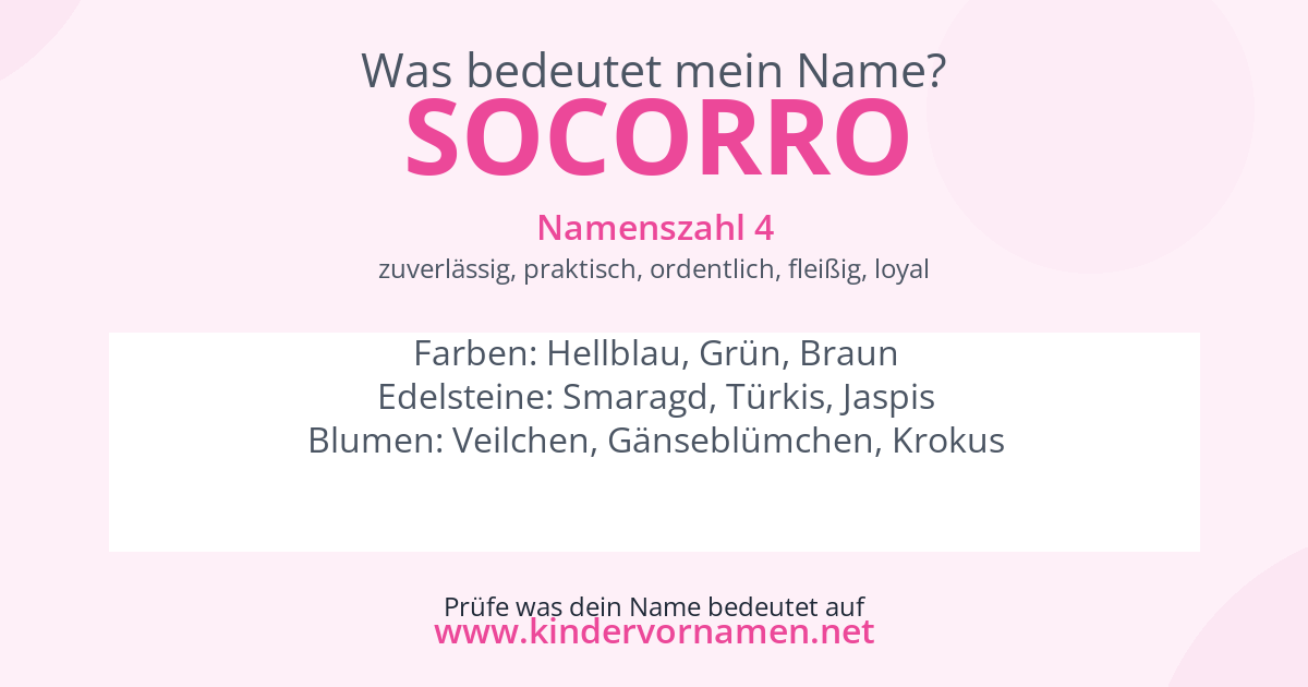 Was bedeutet der Name Socorro?