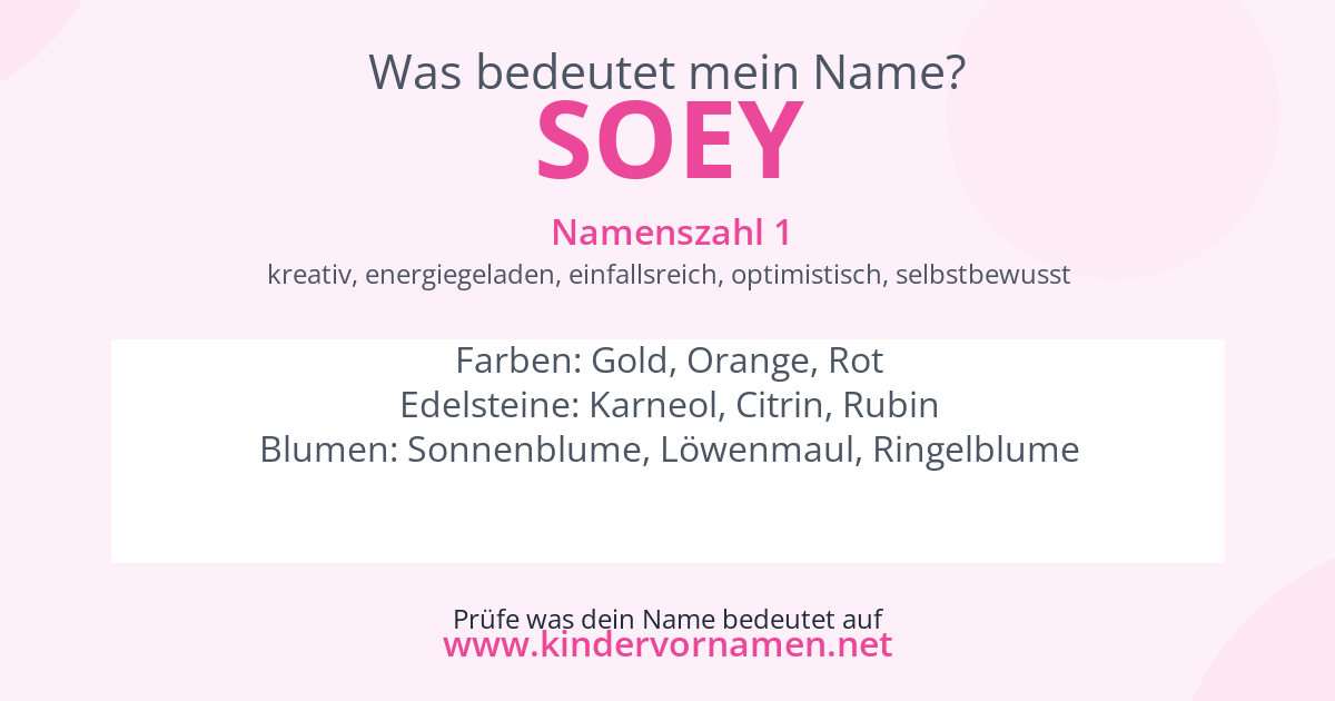 Was bedeutet der Name Soey?