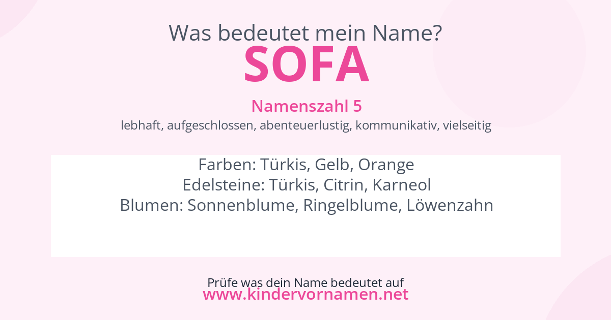 Was bedeutet der Name Sofa?