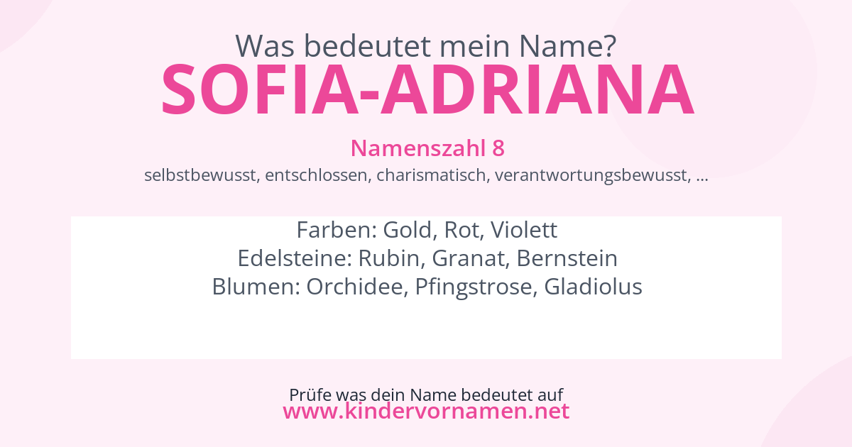 Was bedeutet der Name Sofia-Adriana?