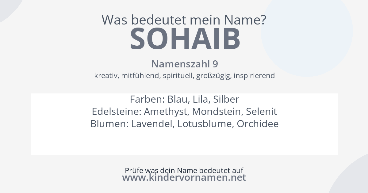 Was bedeutet der Name Sohaib?