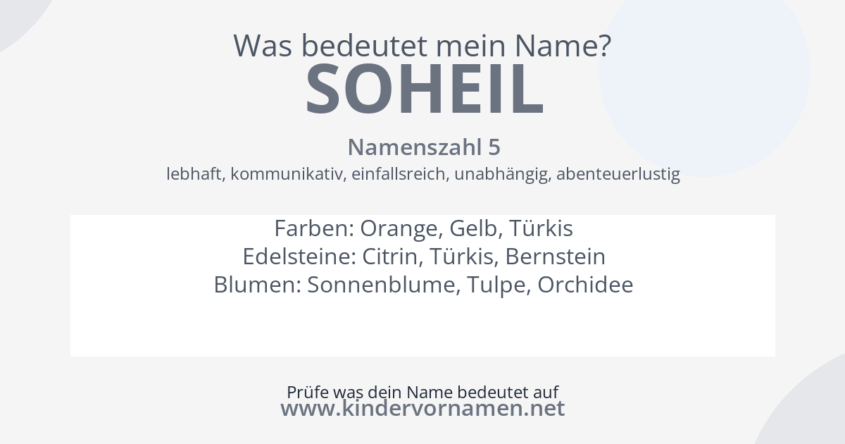 Was bedeutet der Name Soheil?