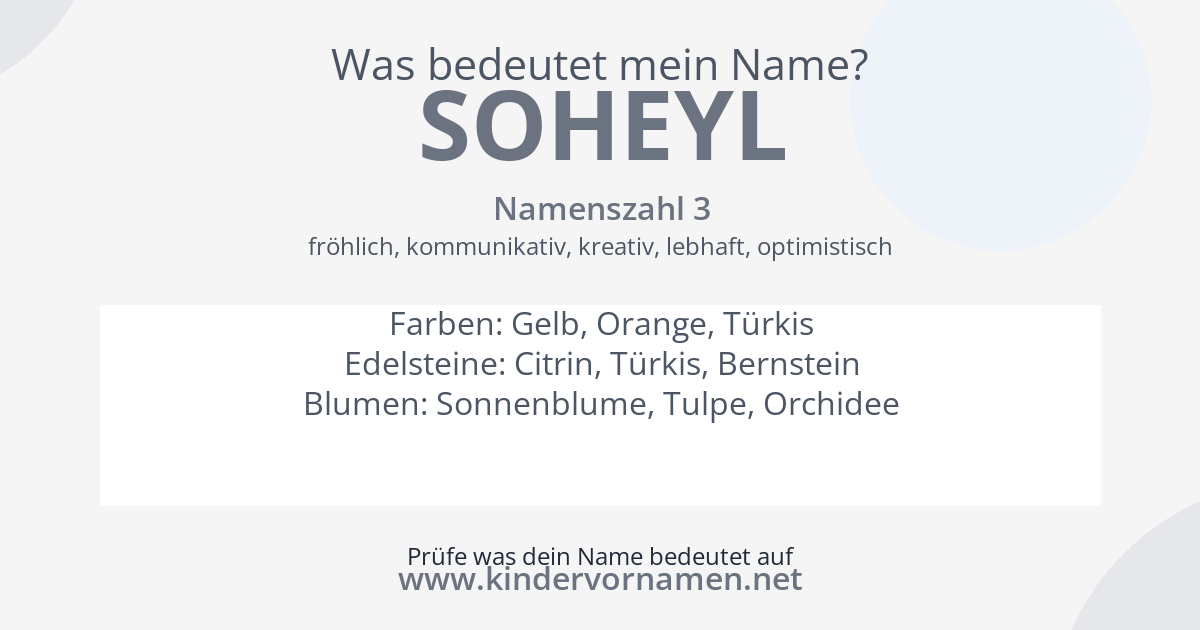 Was bedeutet der Name Soheyl?