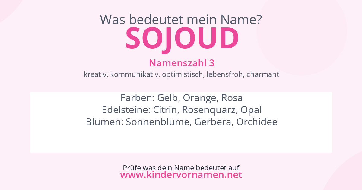 Was bedeutet der Name Sojoud?