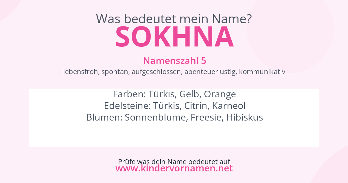 Was bedeutet der Name Sokhna?
