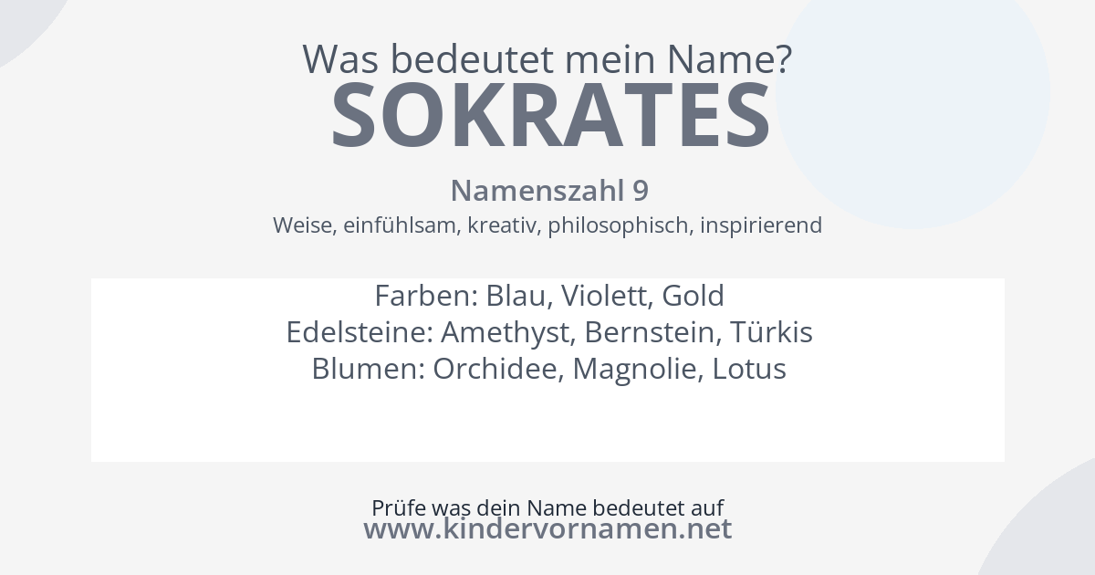 Was bedeutet der Name Sokrates?
