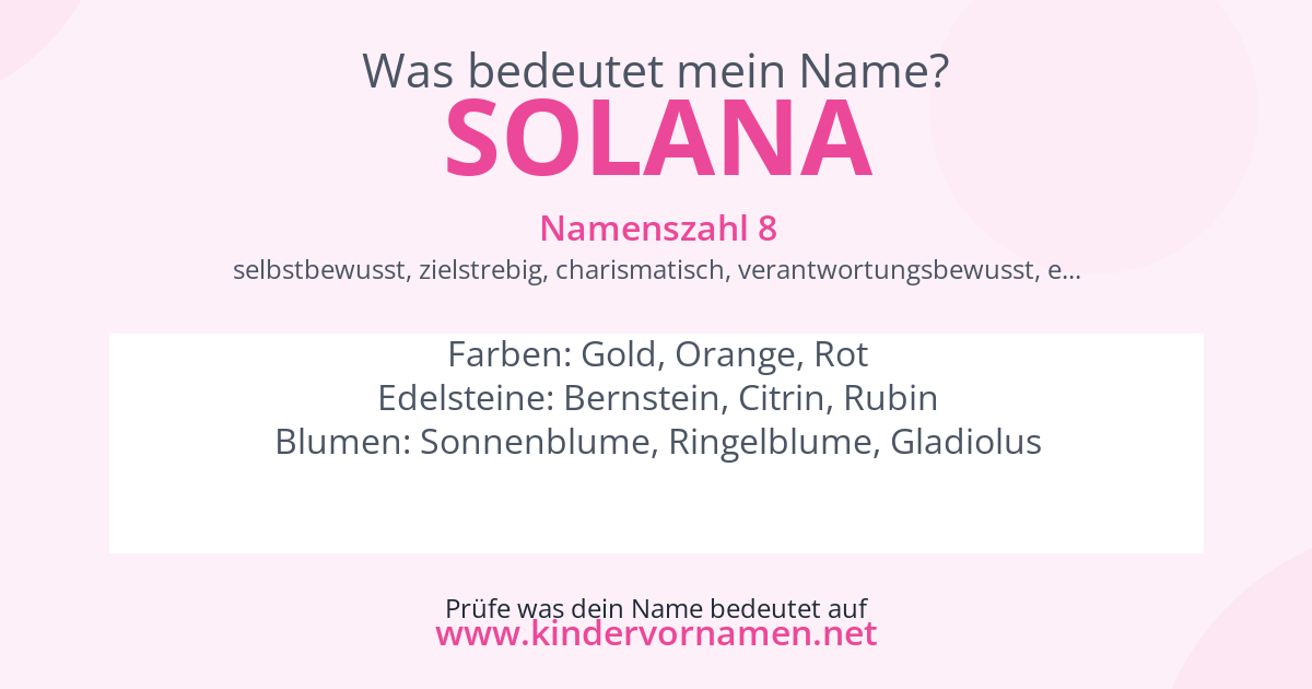 Was bedeutet der Name Solana?