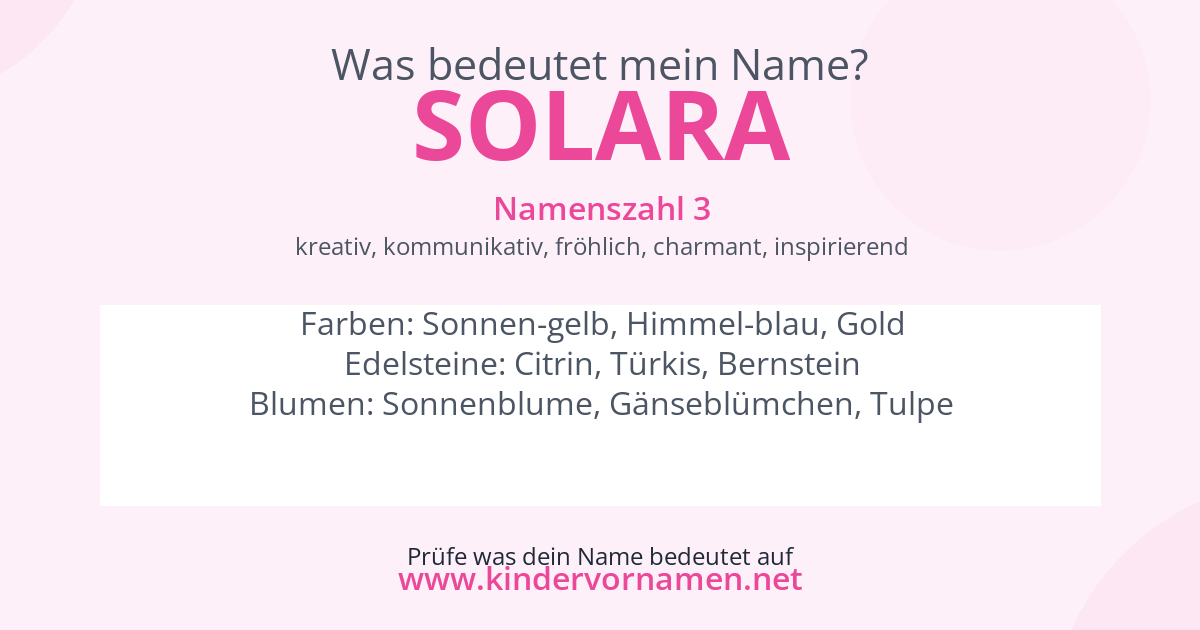 Was bedeutet der Name Solara?