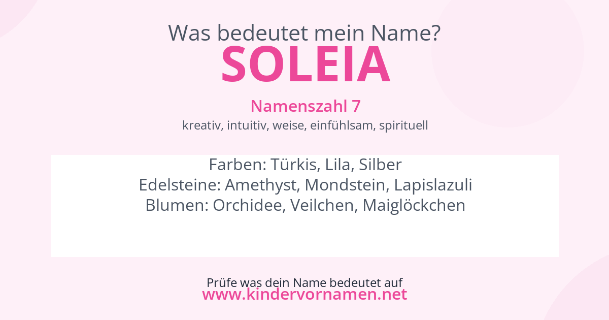 Was bedeutet der Name Soleia?