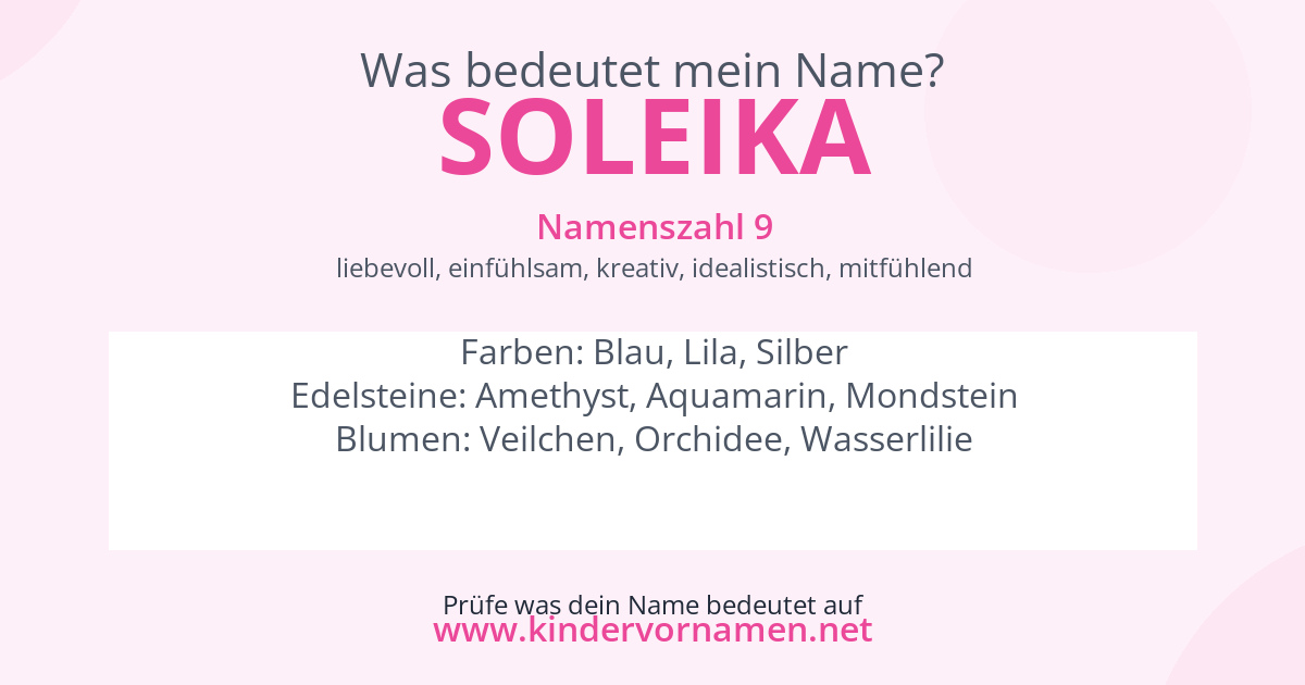 Was bedeutet der Name Soleika?
