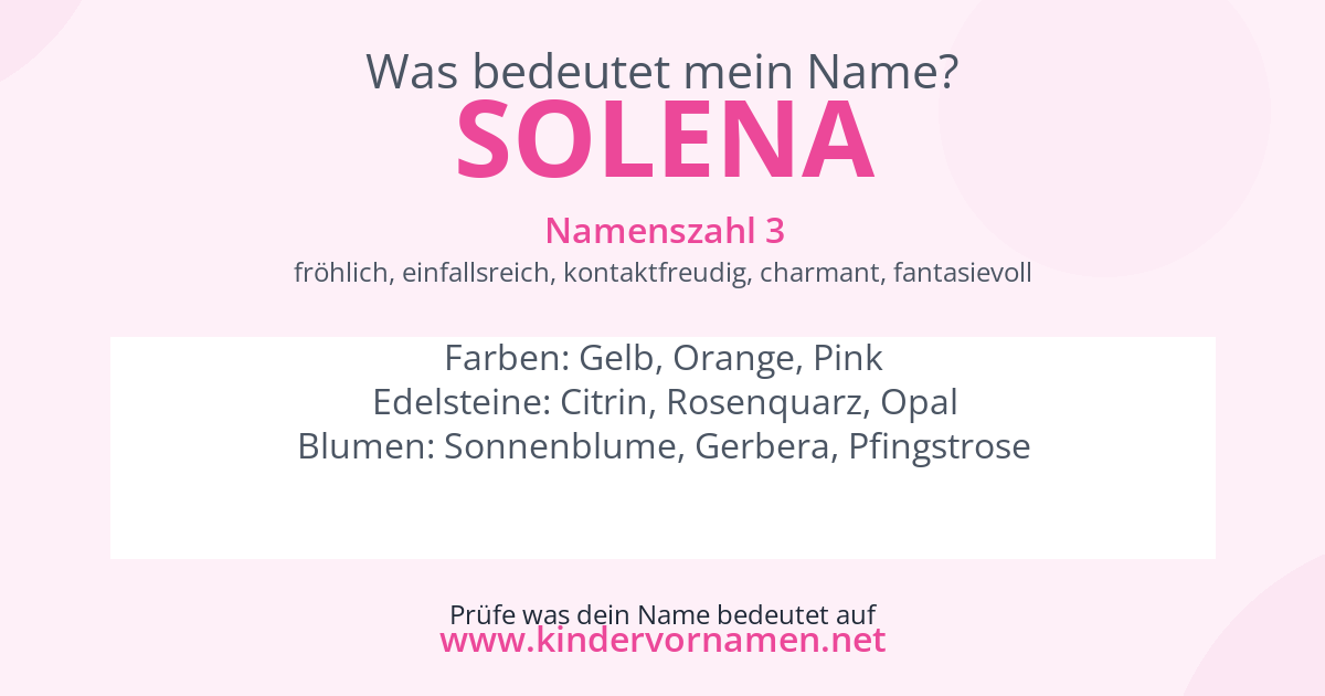 Was bedeutet der Name Solena?