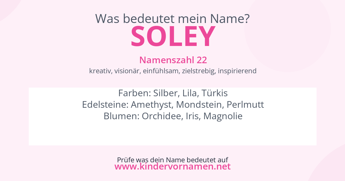 Was bedeutet der Name Soley?