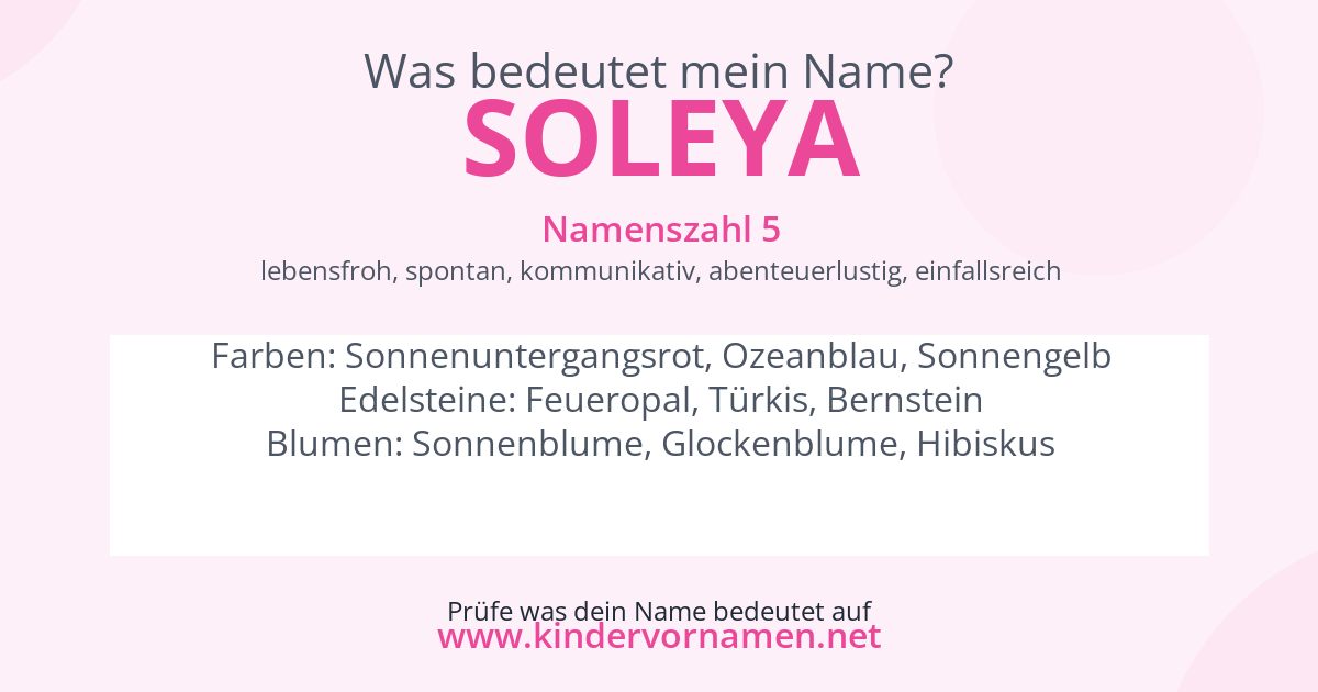 Was bedeutet der Name Soleya?