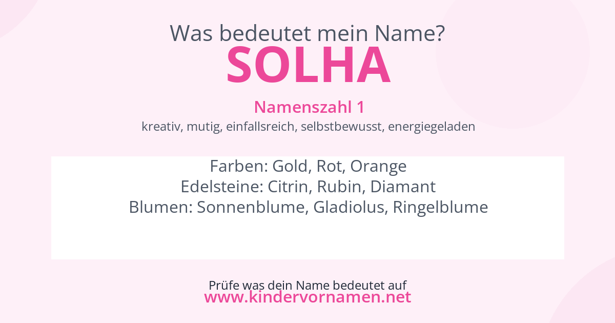 Was bedeutet der Name Solha?