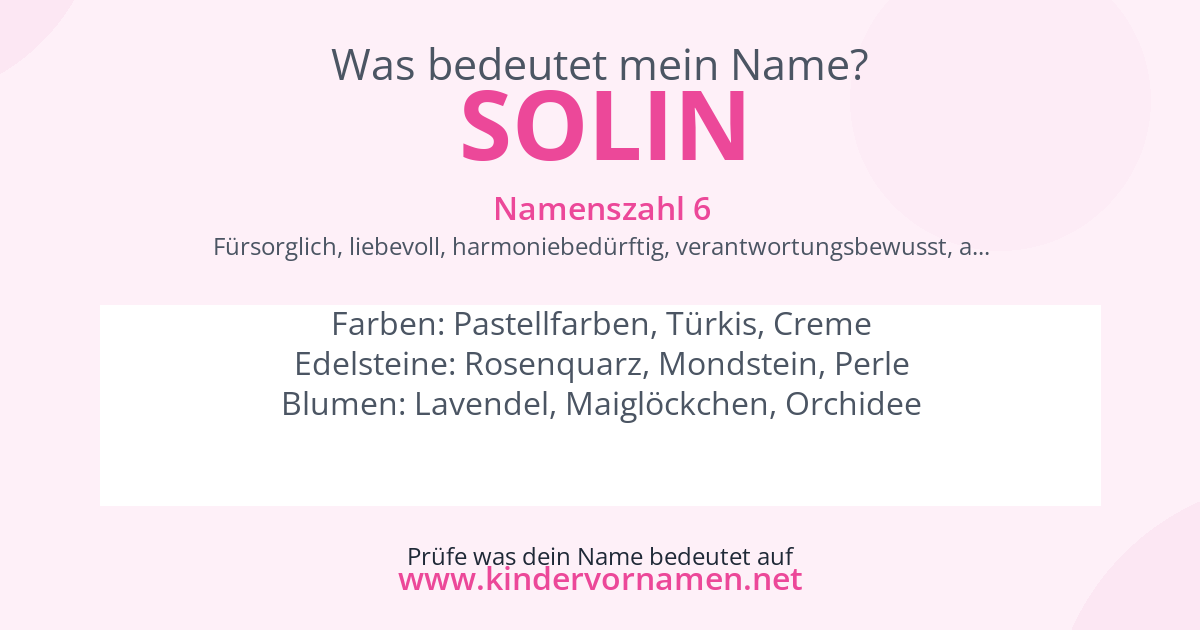 Was bedeutet der Name Solin?