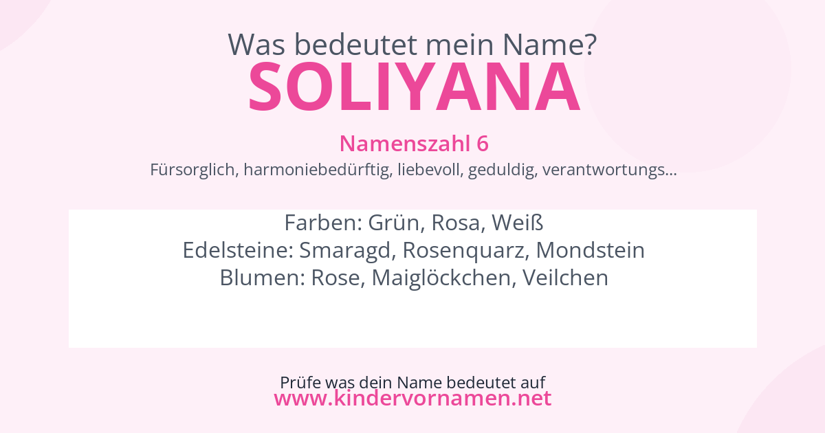 Was bedeutet der Name Soliyana?