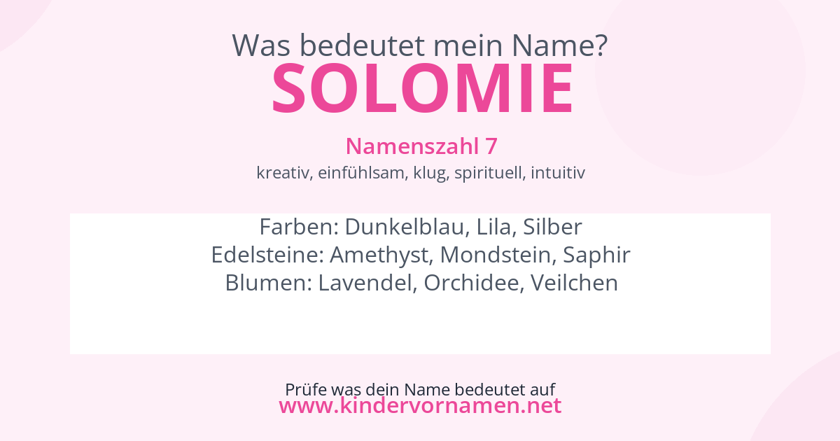Was bedeutet der Name Solomie?
