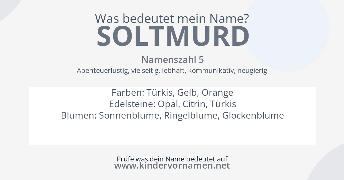 Was bedeutet der Name Soltmurd?