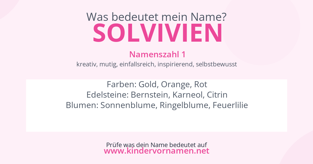 Was bedeutet der Name Solvivien?