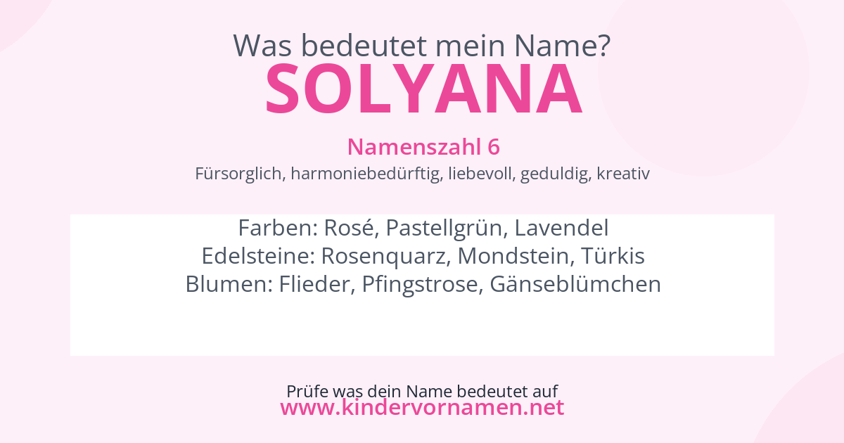 Was bedeutet der Name Solyana?