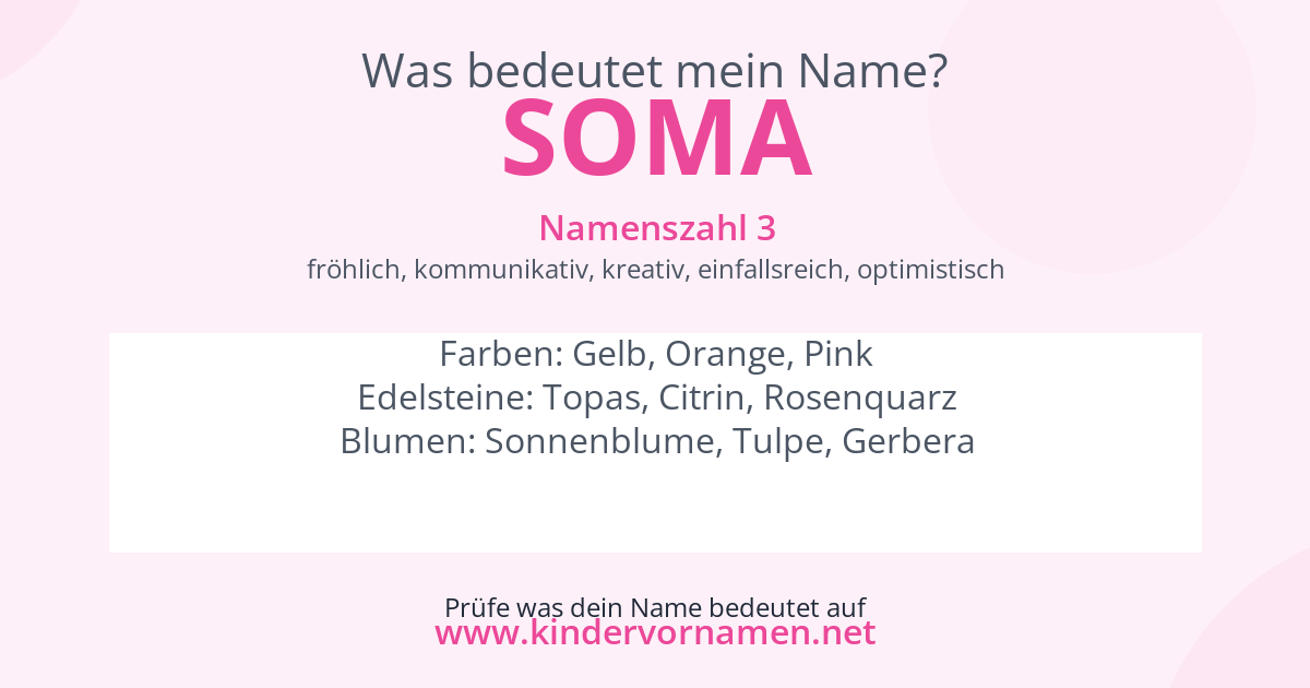 Was bedeutet der Name Soma?