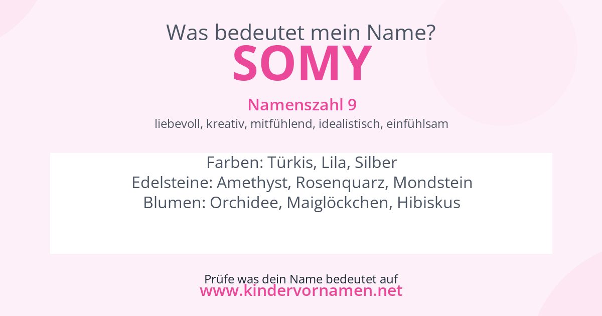 Was bedeutet der Name Somy?