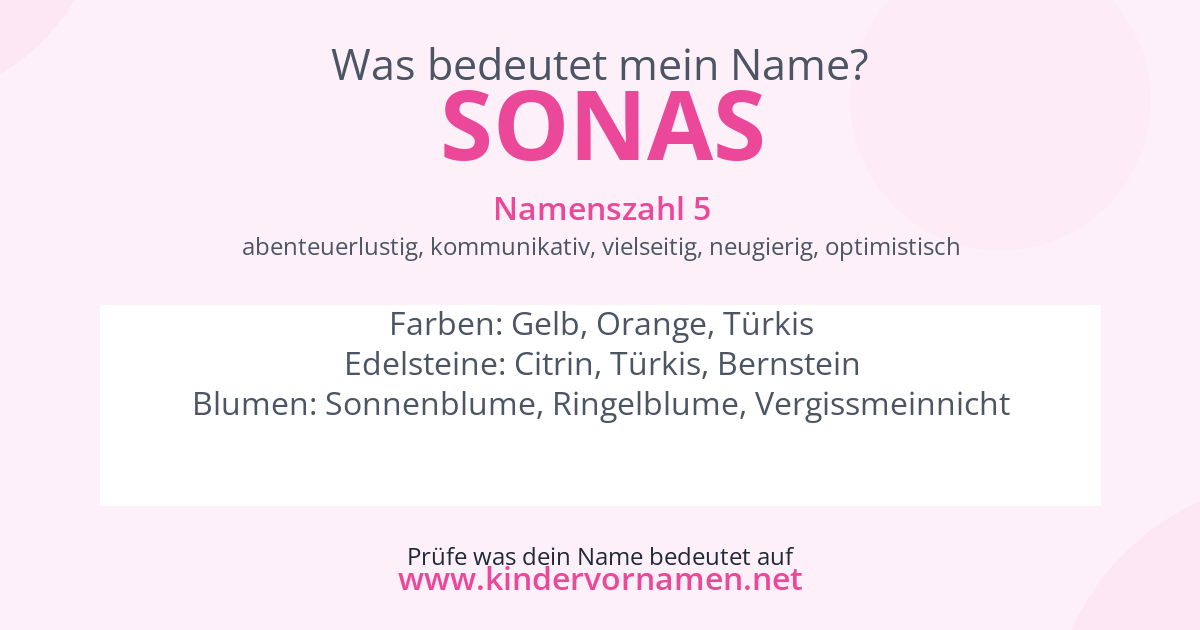 Was bedeutet der Name Sonas?