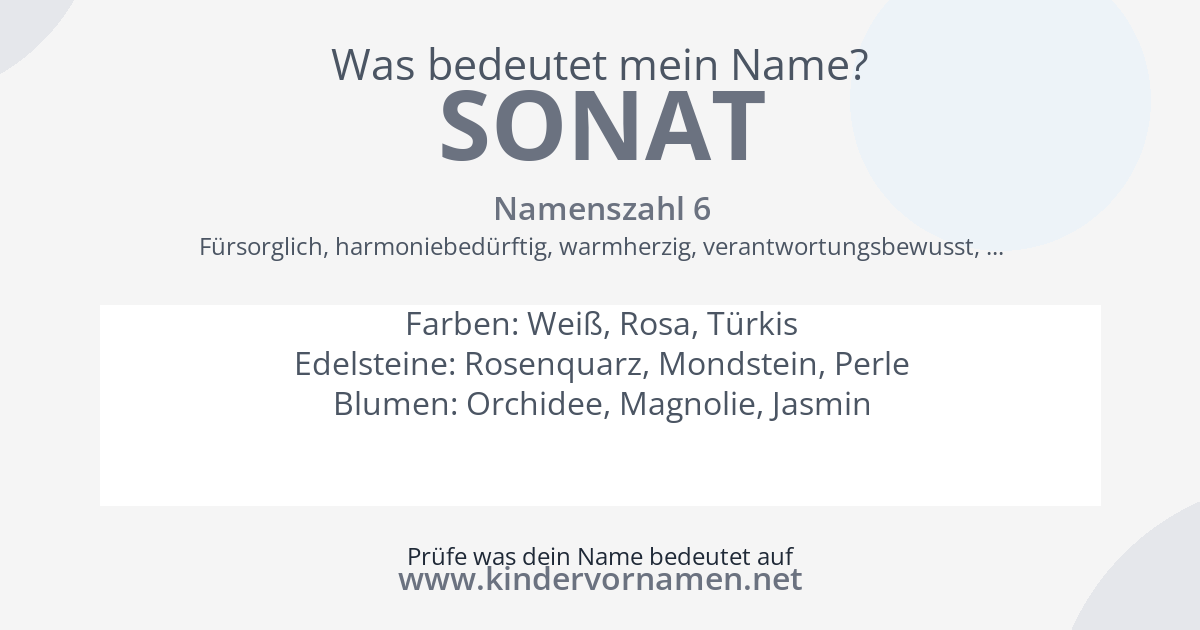 Was bedeutet der Name Sonat?