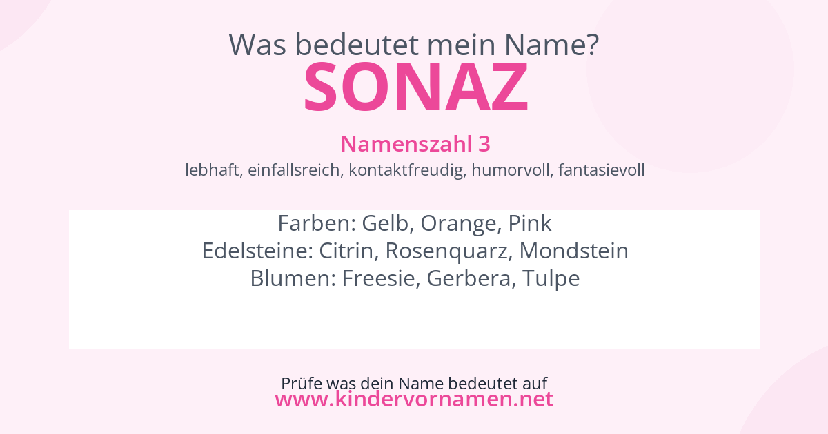 Was bedeutet der Name Sonaz?