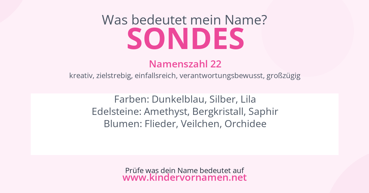 Was bedeutet der Name Sondes?