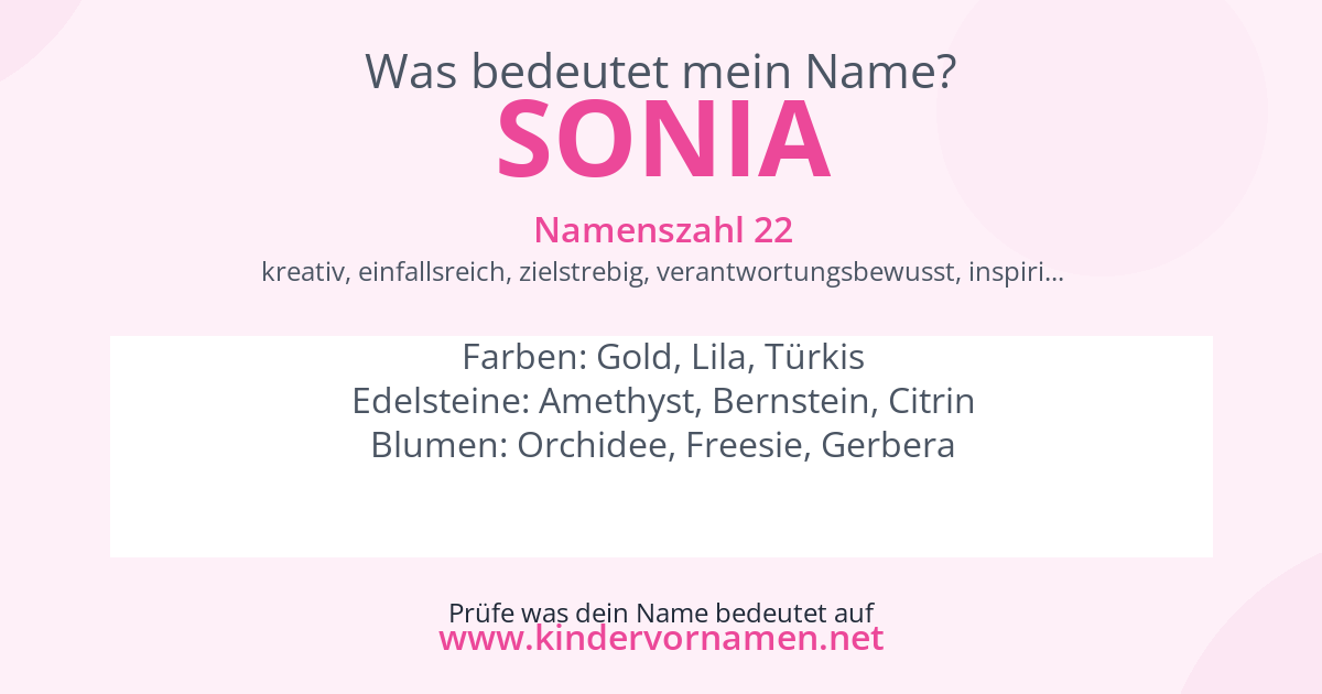 Was bedeutet der Name Sonia?