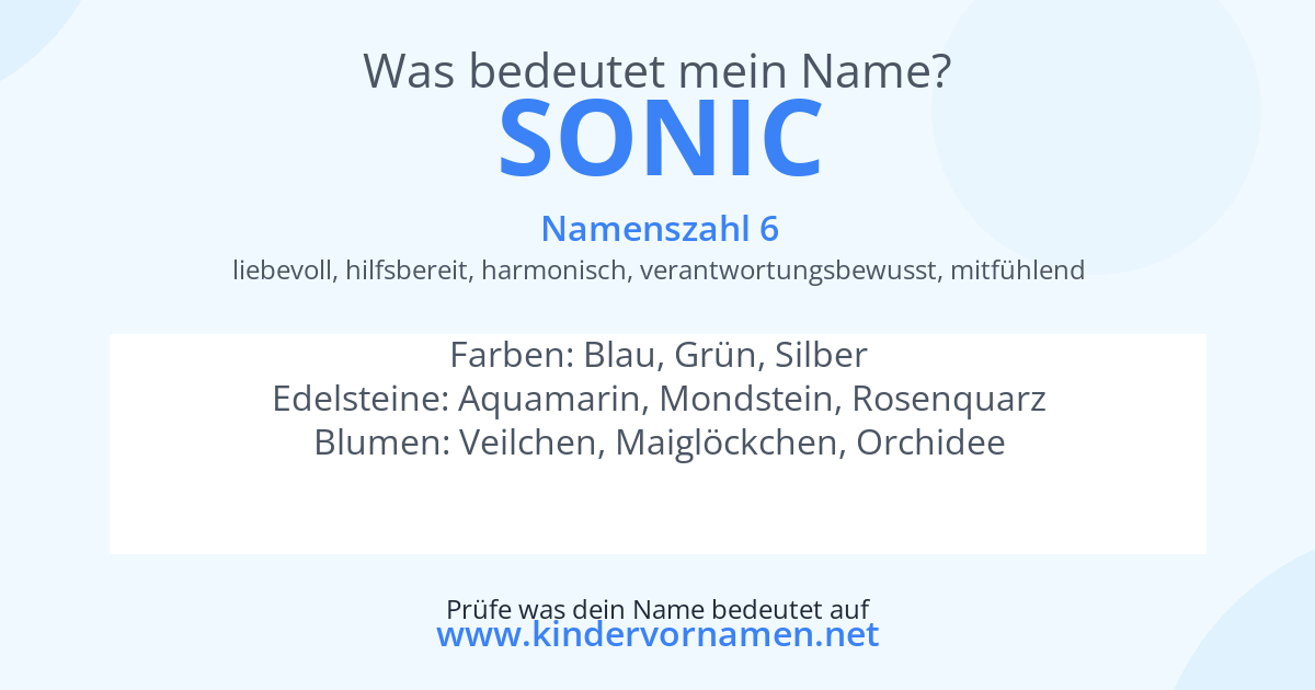Was bedeutet der Name Sonic?
