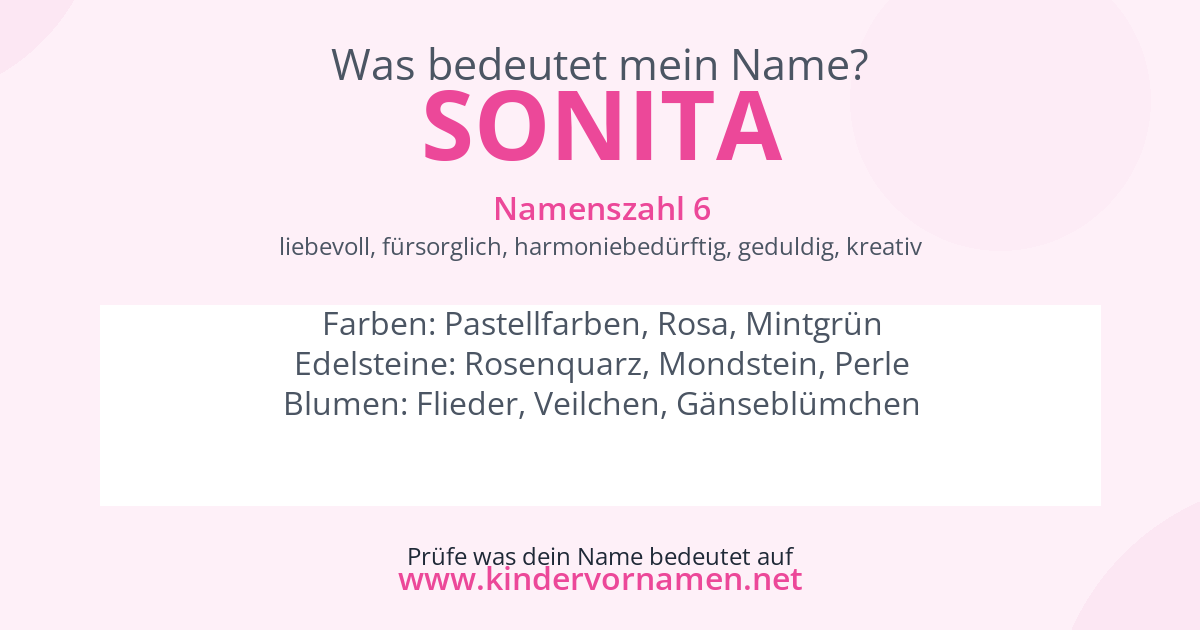 Was bedeutet der Name Sonita?