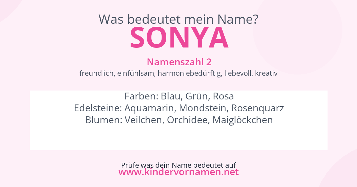Was bedeutet der Name Sonya?