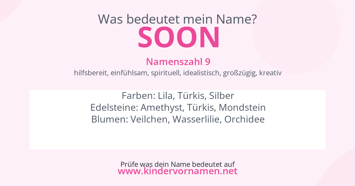 Was bedeutet der Name Soon?