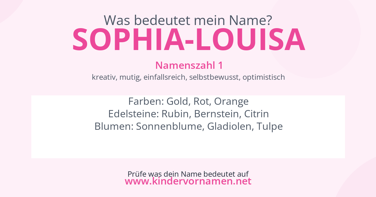 Was bedeutet der Name Sophia-Louisa?