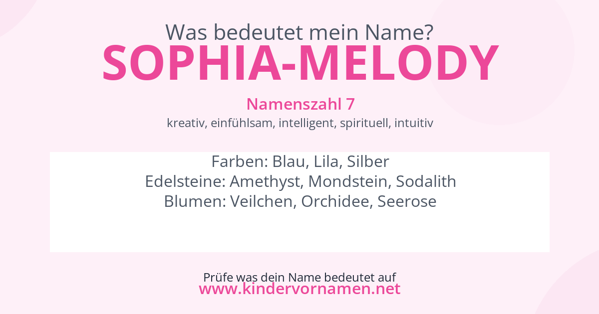 Was bedeutet der Name Sophia-Melody?