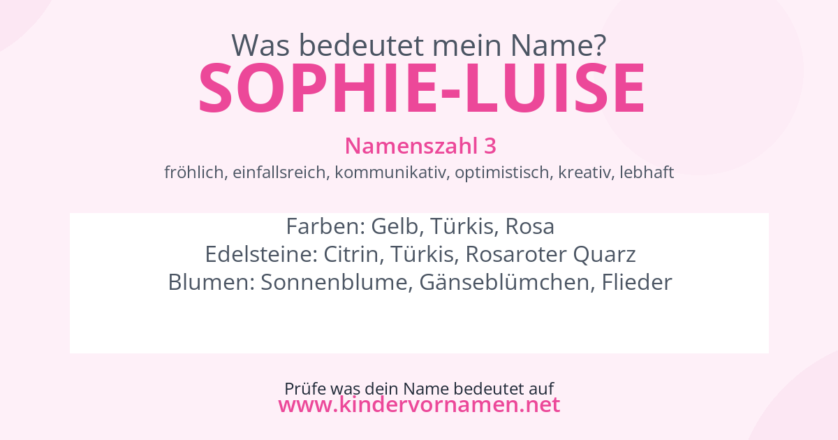 Was bedeutet der Name Sophie-Luise?